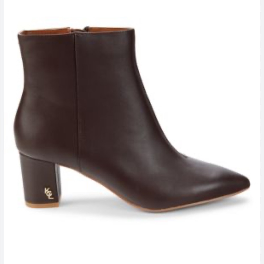 Kurt Geiger Chocolate Brown Leather Pointed Ankle Boots
